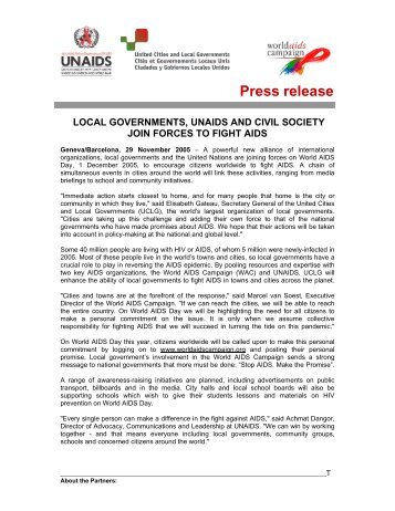 Local Governments, UNAIDS and Civil Society join forces to fight AIDS