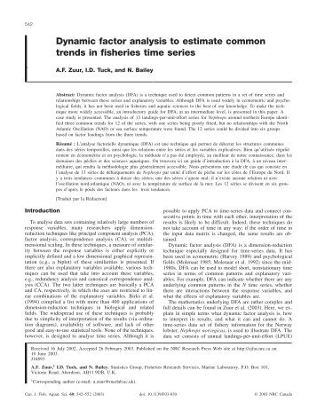 Dynamic factor analysis to estimate common trends in ... - Brodgar