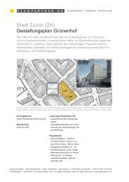 Stadt Zürich (ZH) Gestaltungsplan Grünenhof - Planpartner AG