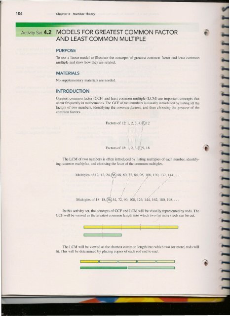 Activity Set 4.2 MODELS FOR GREATEST COMMON FACTOR AND ...