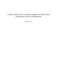 Common Criteria EAL4+ Evaluated Configuration Guide for Red Hat ...
