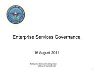 Enterprise Services Governance - Defense Information Systems Agency