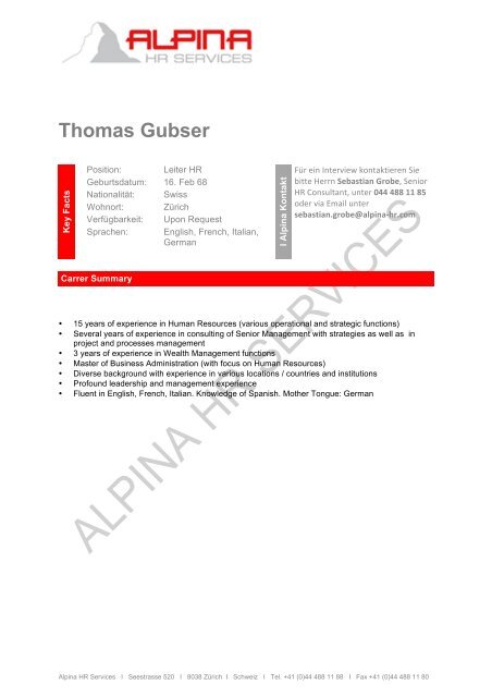 CV_Thomas Gubser_Leiter Hr_Alpina HR Services