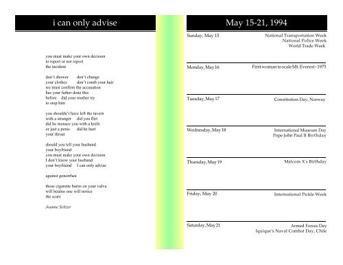1994 calendar e-book pdf file - Scars Publications