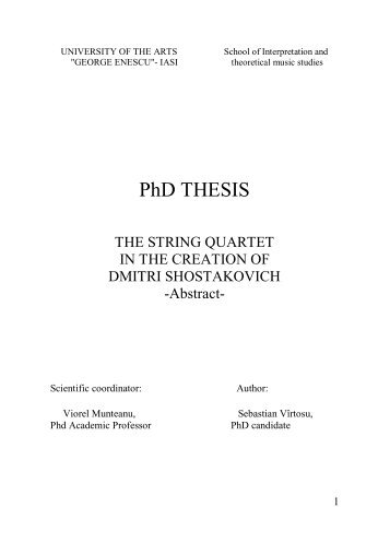 PhD THESIS - Universitatea de Arte "George Enescu"