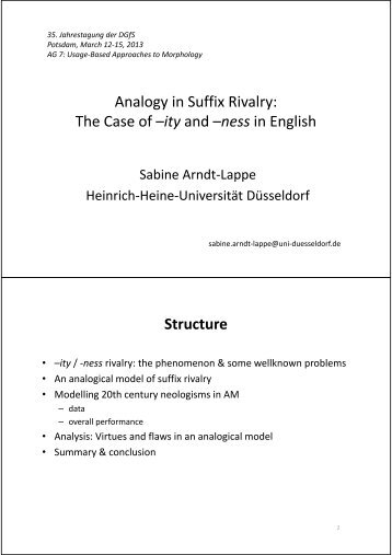 Analogy in Suffix Rivalry: The Case of –ity and –ness in English ...