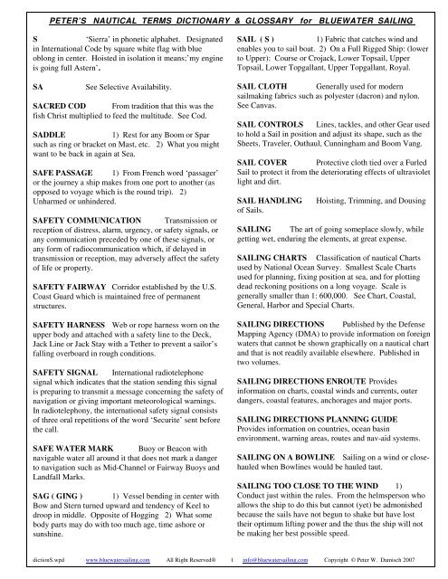 Peter S Nautical Terms Dictionary Glossary For - 