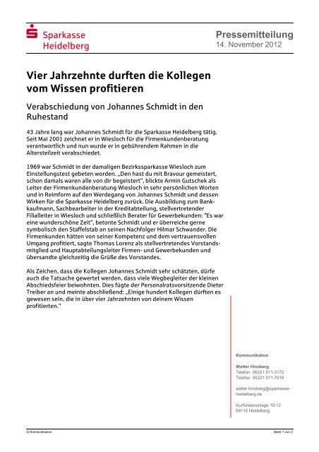 Vier Jahrzehnte durften die Kollegen vom Wissen profitieren