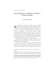 On the Significance of Genealogy in Nietzsche's Critique - Aporia