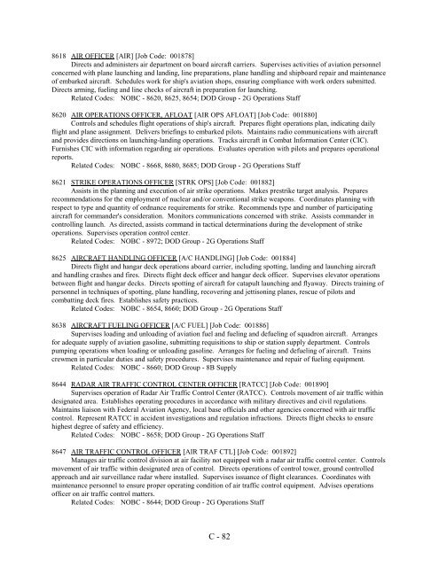 navy officer manpower and personnel classifications - US Navy ...