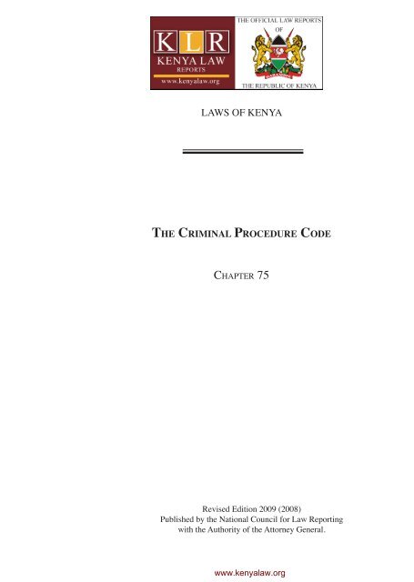 Criminal Procedure Code (cap 75) - Kenya Law Reports