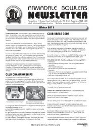 NEWSLETTER - Armadale Bowling Club