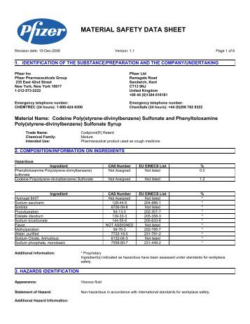 Codeine Poly(styrene-divinylbenzene) - Pfizer