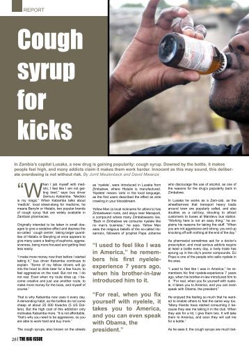 Cough syrup for kicks - Street News Service
