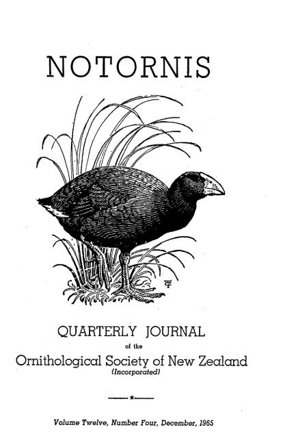 Full Article - Notornis - The Ornithological Society of New Zealand