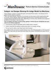 Ice Damper Sticking On Indigo Model Ice Machines - Manitowoc Ice