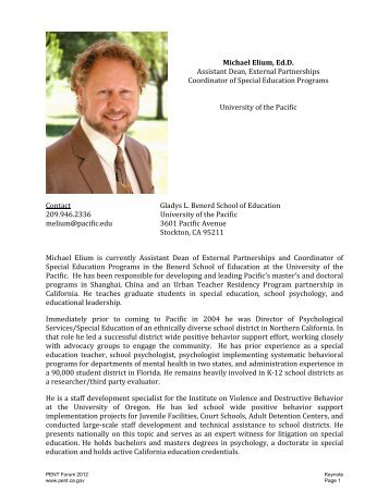Michael Elium, Ed.D. Assistant Dean, External Partnerships ... - PENT