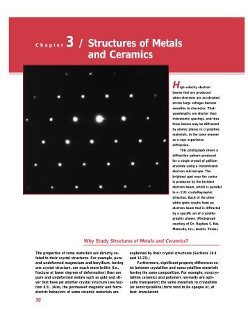 Chapter 3 / Structures of Metals and Ceramics