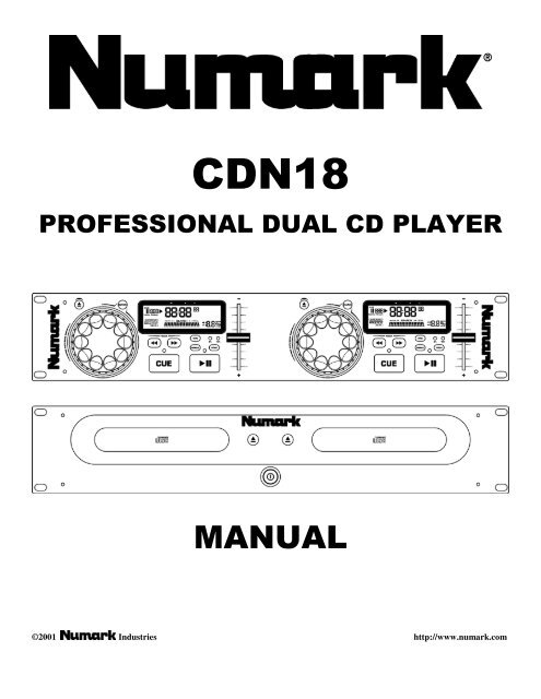 Open/Close: Press to load or eject the disc - Numark