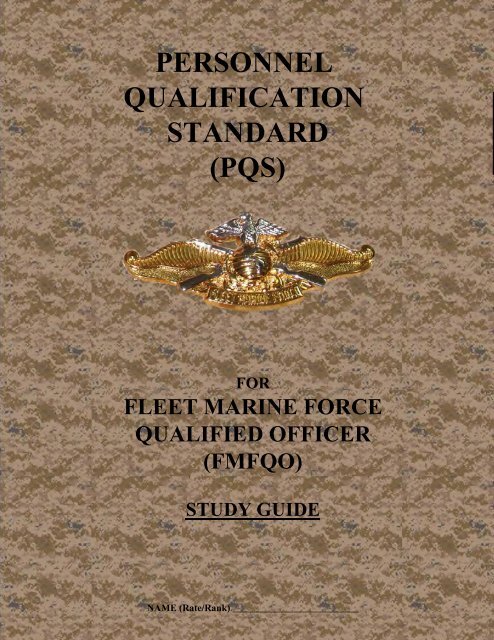 personnel qualification standard (pqs) - I Marine Expeditionary ...