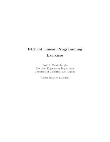 EE236A Linear Programming Exercises - UCLA Electrical Engineering