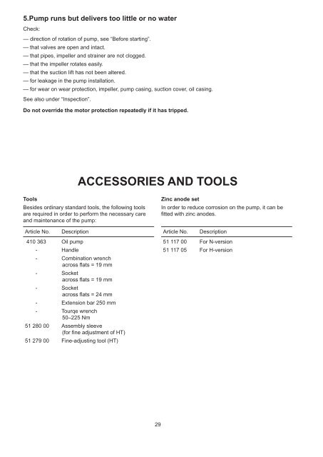 maintenance manual - Grindex Pump