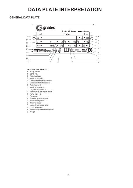 maintenance manual - Grindex Pump