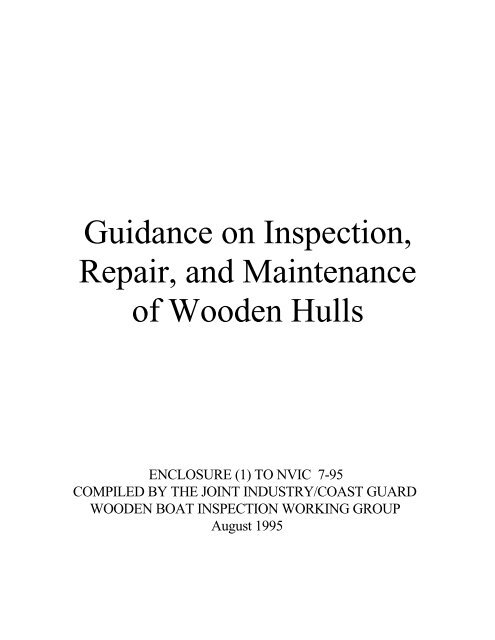 Inspection of Wooden Vessels - L-36 Fleet