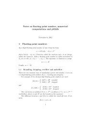 Notes on floating point number, numerical computations and pitfalls ...