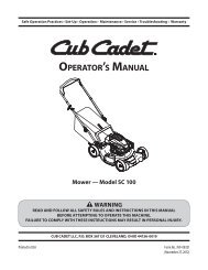 SC 100 Operator's Manual - Cub Cadet