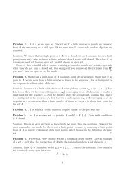 Problem 1. Let A be an open set. Show that if a finite number of ...