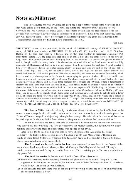 A Millstreet Miscellany (3) - Aubane Historical Society