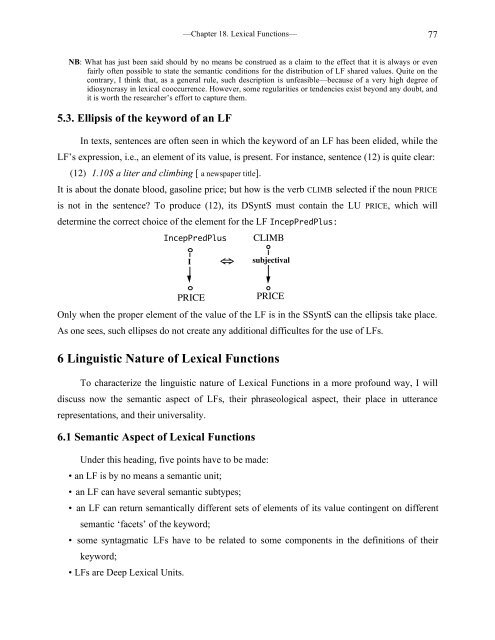 Chapter 18 Lexical Functions: Description of Lexical Relations in a ...