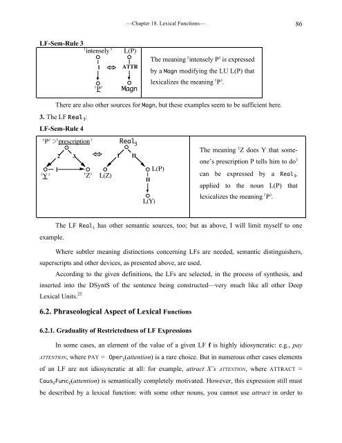 Chapter 18 Lexical Functions: Description of Lexical Relations in a ...