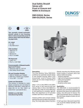 Dual Safety Shutoff Valves with Proof of Closure and NEMA ... - Dungs