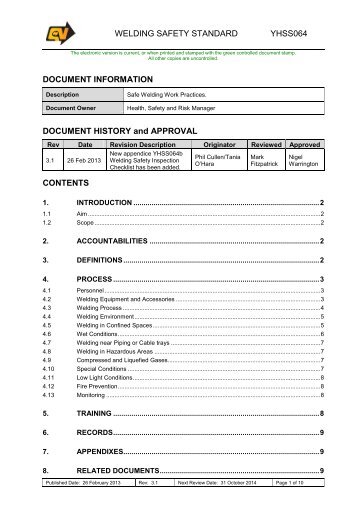 Welding safety - Queensland Nickel