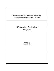 LBNL Respiratory Protection Program - Lawrence Berkeley National ...
