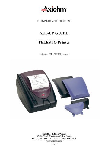 SET-UP GUIDE TELESTO Printer