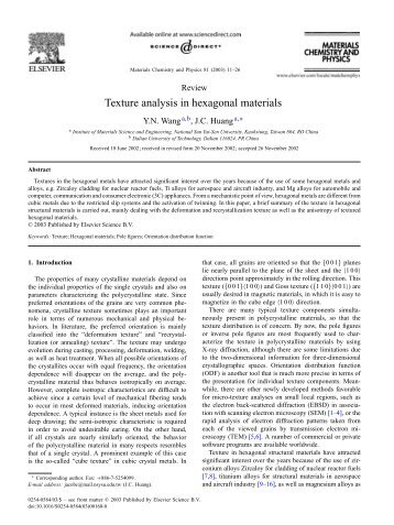 Review Texture analysis in hexagonal materials