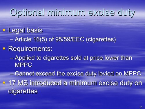 excise duty/tobacco