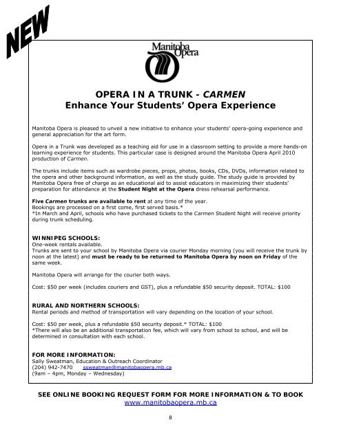 Carmen Study Guide - Manitoba Opera