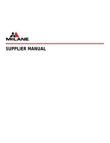 McLane Supplier Manual