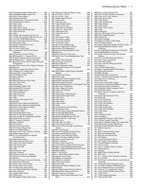 CHRONOLOGICAL INDEX • 1 - Sports Collectors Digest