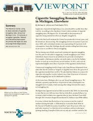 Cigarette Smuggling Remains High in Michigan ... - Mackinac Center