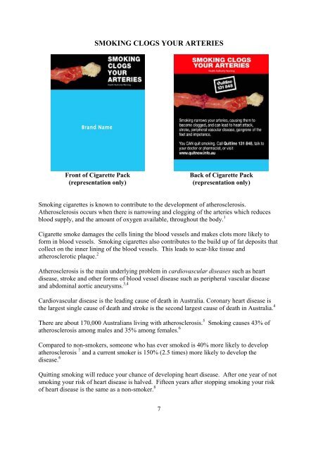 how does cigarette smoking cause atherosclerosis SMOKING CLOGS YOUR ARTERIES - Graphic tobacco