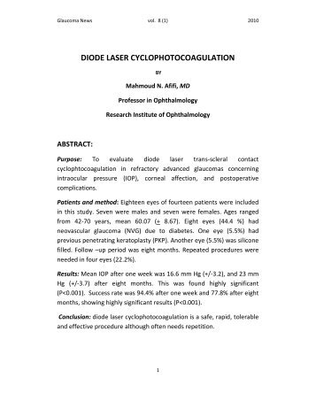 DIODE LASER CYCLOPHOTOCOAGULATION