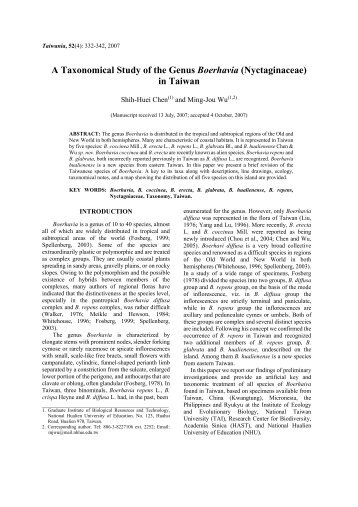 A Taxonomical Study of the Genus Boerhavia (Nyctaginaceae) in ...