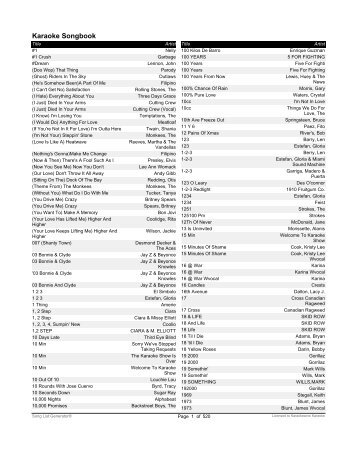 Song List By Title