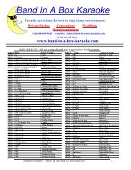 Karaoke List Oct 2009 - hgentertainments