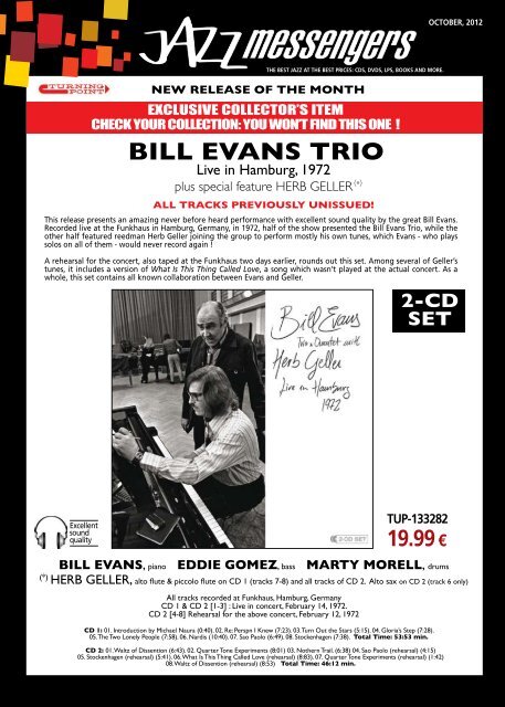 bILL evanS trIo at tHe eaStman tHeatre 1977 - Jazz Messengers